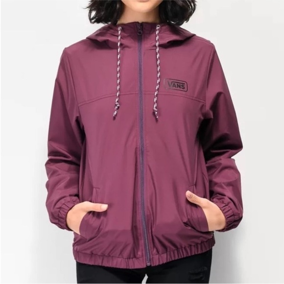 Vans Jackets & Blazers - Vans Kastle lll Prune Burgundy Hooded Windbreaker Jacket